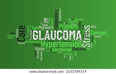 Glaucoma word cloud background. Health awareness Vector illustration design concept.