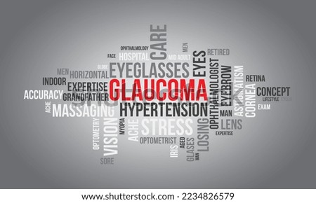 Glaucoma word cloud background. Health awareness Vector illustration design concept.