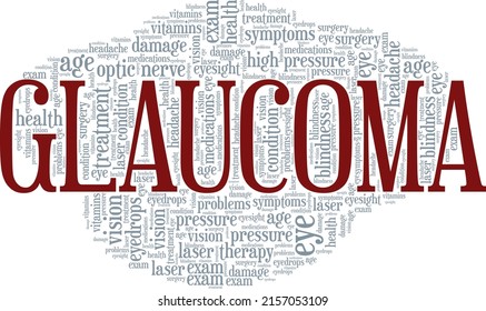 Glaucoma word cloud conceptual design isolated on white background.