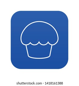 Glaze cupcake icon blue vector isolated on white background