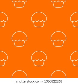 Glaze cupcake pattern vector orange for any web design best