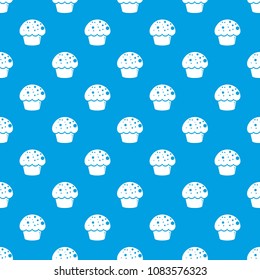 Glaze cupcake pattern vector seamless blue repeat for any use