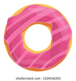 Glaze donut icon cartoon vector. Sugar cake. Candy icing