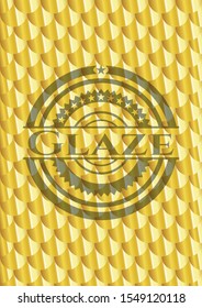 Glaze gold emblem. Scales pattern. Vector Illustration. Detailed.