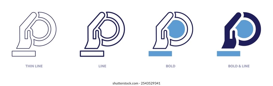 Glaze recipes icon in 4 different styles. Thin Line, Line, Bold, and Bold Line. Duotone style. Editable stroke.