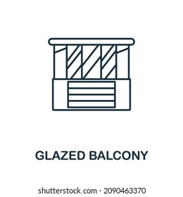 Glazed Balcony icon. Line element from balcony collection. Linear Glazed Balcony icon sign for web design, infographics and more.