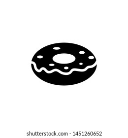 Glazed Cake, Donut. Flat Vector Icon illustration. Simple black symbol on white background. Glazed Cake, Donut sign design template for web and mobile UI element