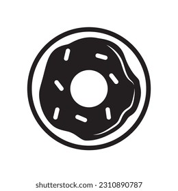 Glattkuchen oder Donut mit einem Loch, Vektorsymbol und -grafik