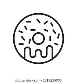 glazed cake with a hole. Donuts icon. Vector illustration. Stock image.