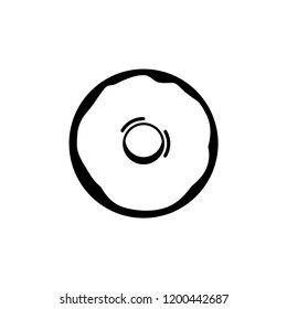 Glazed cake with a hole vector icon. Donut icon. Doughnut icon vector.