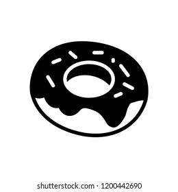 Glazed cake with a hole vector icon. Donut icon. Doughnut icon vector.