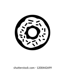 Glazed cake with a hole vector icon. Donut icon. Doughnut icon vector.