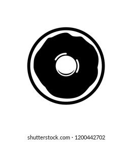 Glazed cake with a hole vector icon. Donut icon. Doughnut icon vector.