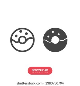 glazed cake with a hole vector icon - Vector