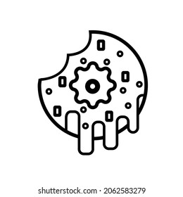 glazed cake with a hole vector icon