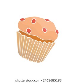glazed cupcake with red berries