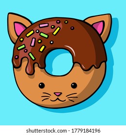 Glazed cute doughnut animal. Isolated donuts with glaze and bite, eaten chocolate icing fritters or caramel circle doughnuts