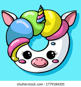 Glazed cute doughnut animal. Isolated donuts with glaze and bite, eaten chocolate icing fritters or caramel circle doughnuts