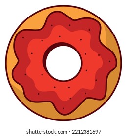 icono de donut glaseado sobre blanco