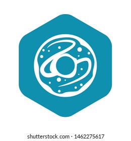 Glazed donut icon. Simple illustration of donut vector icon for web