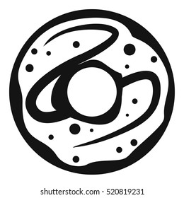 Glazed donut icon. Simple illustration of donut vector icon for web