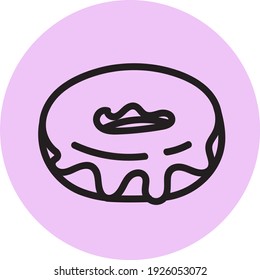 Glazed donut, illustration, vector on white background.