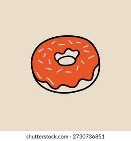 Glasierter Donut mit orangefarbenem Oberteil