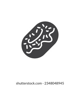 Glazed donut vector icon. filled flat sign for mobile concept and web design. Donut with sprinkles glyph icon. Symbol, logo illustration. Vector graphics
