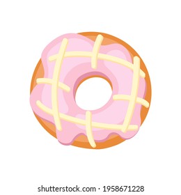 Glazed donut. Vector illustration isolated on a white background.