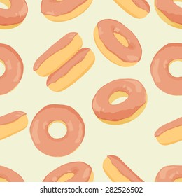Glazed donuts. Eps10 seamless vector pattern