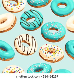 Glazed donuts seamless