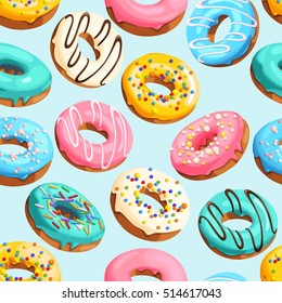 Glazed donuts seamless