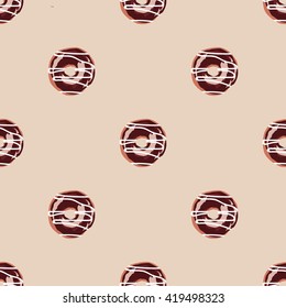 Glazed doughnut seamless colorful pattern
