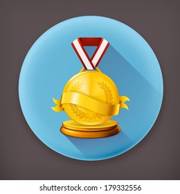 Glazed ring donut, long shadow vector icon