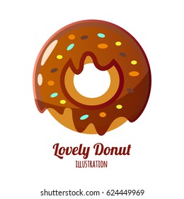Glazed ring doughnut, isolated on the white background