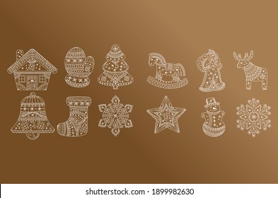 glazuoi vector new year patterns on cookies