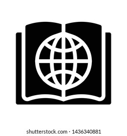 glbal education glyph flat vector icon