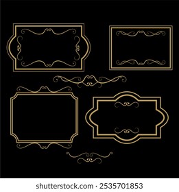 gld frame decorate, black, elegant retro vintage background ornamental