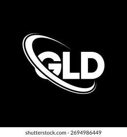 Logotipo de GLD. Carta GLD. Diseño de logotipo de letra GLD. Logotipo de GLD con el círculo y el logotipo del monograma en mayúsculas. Tipografía GLD para tecnología, negocio y marca inmobiliaria.