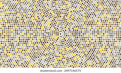 Gleaming Silver, Gold Halftone Dot Texture. Abstract Glowing Dotted Background.