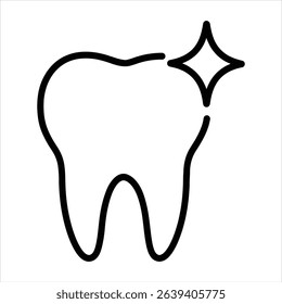 Gleaming tooth symbol for healthy smiles bright smiles dental hygiene vector icon for dental care