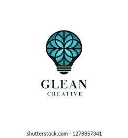 glean idea lamp creative logo