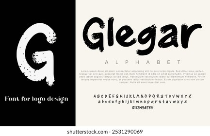 GLEGAR vector alphabet font for logo design