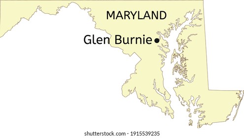 Glen Burnie census-designated place location on Maryland state map
