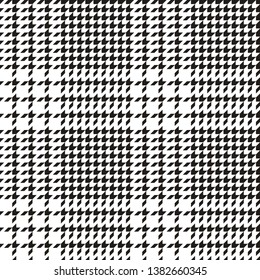 Glen check plaid pattern seamless vector in black and white. Classic hounds tooth pattern.