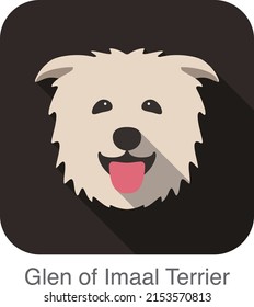 Glen of imaal terrier dog face portrait flat icon design, vector illustration