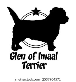 Glen of Imaal Terrier. dog silhouette,  dog, dog breeds, logo, vector, silhouette, logo design, animal, illustration, icon, sign, design, black,  symbol, pet