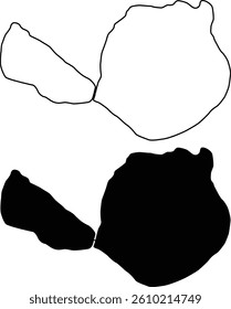 Glen Lake Michigan Map Silhouette Flat and Outline Design