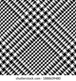 Glen pattern in black and white. Textured tweed tartan checked background graphic for jacket, coat, skirt, blanket, gift wrapping, or other modern spring autumn winter techno fashion textile print.
