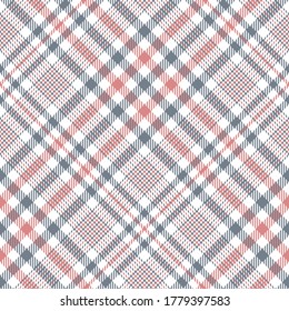 Glen pattern in grey, pink, white for spring design. Seamless tweed tartan check plaid graphic for skirt, tablecloth, blanket, duvet cover, or other modern everyday textile print.